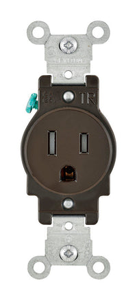 Leviton 15 amps 125 V Single Brown Outlet 5-15R 1 pk