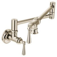 Polished nickel two-handle kitchen faucet