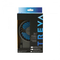 Treva 8.38 in. H x 3-1/2 in. Dia. 2 speed Battery/USB Cable Compact Fan