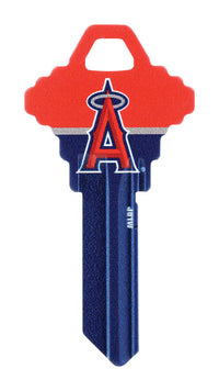 Hillman Los Angeles Angels Painted Key House/Office Universal Key Blank Single (Pack of 6).