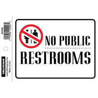 Hillman English White Restroom Decal 4 in. H X 6 in. W (Pack of 6)