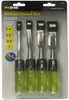 Pro-Grade 1/4 in. W Wood Chisel Set 4 pc