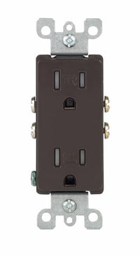 Leviton Decora 15 amps 125 volt Duplex Brown Outlet 5-15R 1 pk