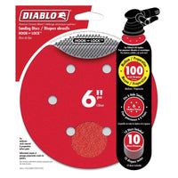 Diablo 6 in. Ceramic Blend Hook and Lock Sanding Disc 100 Grit Medium 10 pk