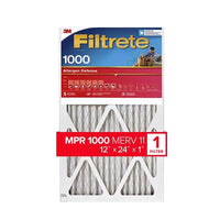 Filtrete Allergen Defense 12 in. W X 24 in. H X 1 in. D Polyester 11 MERV Pleated Air Filter 1 pk (Pack of 4)