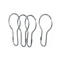 PlumbCraft Chrome Silver Metal Shower Curtain Rings 12 pk