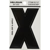 Hillman 3 in. Black Vinyl Self-Adhesive Letter X 1 pc (Pack of 6)