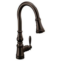 Oil rubbed bronze one-handle high arc pulldown kitchen faucet