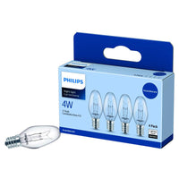 Philips 4 W C7 Incandescent Bulb E12 (Candelabra) Soft White 4 pk