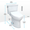 TOTO® Drake® Transitional WASHLET®+ Two-Piece Elongated 1.28 GPF Universal Height TORNADO FLUSH® Toilet with S500e Bidet Seat, Cotton White - MW7863046CEFG.10#01