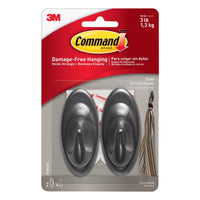 3M Command Medium Plastic Hook 3-1/4 in. L 2 pk (Pack of 4)