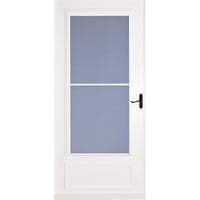 LARSON 81 in. H x 32 in. W Vinyl/Wood White Mid-View Reversible Self-Storing Storm Door