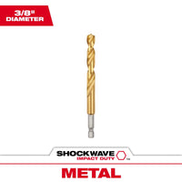 Milwaukee Shockwave 3/8 in. X 4.65 in. L Titanium Red Helix Drill Bit 1 pc