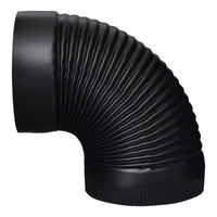 Imperial Manufacturing Group Bm0025 8 Black Matte 90° Corrugated Stovepipe Elbow  (Pack Of 4)