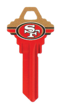 Hillman San Francisco 49ers Painted Key House/Office Universal Key Blank Single (Pack of 6).