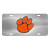 Clemson University 3D Stainless Steel License Plate