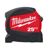 Milwaukee  25 ft. L x 1-1/8 in. W Compact Wide Blade  Tape Measure  Black/Red  1 pk