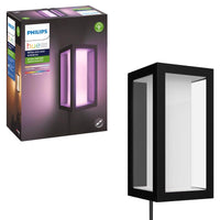 Philips Hue Matte Black Dusk to Dawn LED Wall Lantern