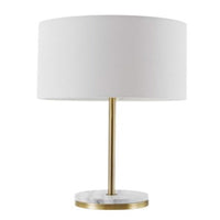 Globe Electric 19 in. Matte Brass White Table Lamp