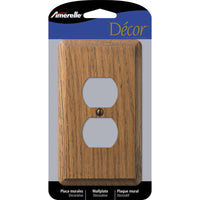 Amerelle Contemporary Brown 1 gang Wood Duplex Outlet Wall Plate 1 pk