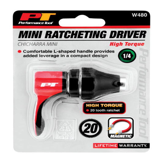 Performance Tool High Torque Ratcheting Driver 1 pc. (Pack of 6)