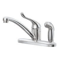 CHROME ONE-HANDLE LOW ARC KITCHEN FAUCET