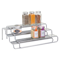 iDesign Classico 4.07 in. H X 9.89 in. W X 12.5 in. L Silver Expandable Shelf