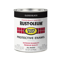 Rust-Oleum Stops Rust Indoor and Outdoor Gloss Black Rust Prevention Paint 1 qt.