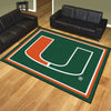 University of Miami 8ft. x 10 ft. Plush Area Rug