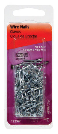 Hillman No 16 1-1/4 in. L Wire Galvanized Steel Nail Smooth Shank Flat (Pack of 6)