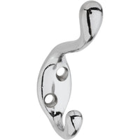 V166 Heavy Duty Coat/Hat Hook - Polished Chrome