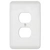 Amerelle Perry Textured White 1 gang Stamped Steel Duplex Outlet Wall Plate 1 pk (Pack of 4)