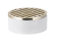 NDS 3 in. Satin Round Brass Drain Grate