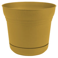 Bloem 10 in. Dia. Polyresin Saturn Planter Yellow