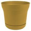 Bloem 10 in. Dia. Polyresin Saturn Planter Yellow