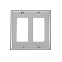 Leviton Brushed Silver 2 gang Stainless Steel Decorator Wall Plate 1 pk