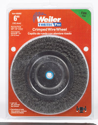 Weiler Vortec Pro 6 in. Fine Crimped Wire Wheel Brush Carbon Steel 6000 rpm 1 pc