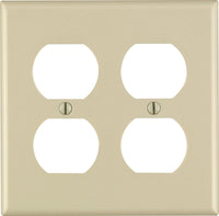 Leviton Ivory 2 gang Plastic Duplex Outlet Wall Plate 1 pk (Pack of 25)