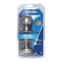 Schlage Plymouth Satin Nickel Privacy Lockset 1-3/4 in.