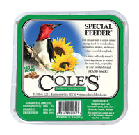 Cole's Special Feeder Assorted Species Beef Suet Wild Bird Food 11 oz