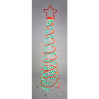 Celebrations LED Multi Spiral Christmas Tree 7 ft. Yard Decor