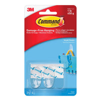 3M Command Small Plastic Hook 1-5/8 in. L 2 pk