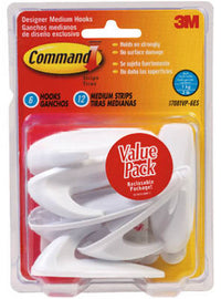 3M Command Medium Plastic Hook 3-1/8 in. L 6 pk (Pack of 2)