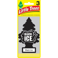 Little Trees Black Ice Scent Car Air Freshener Solid (Pack of 8).