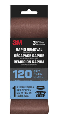 3M Rapid Removal 18 in. L x 3 in. W Aluminum Oxide Sanding Belt 120 Grit 1 pc.