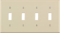 Leviton Almond 4 gang Thermoset Plastic Toggle Wall Plate 1 pk