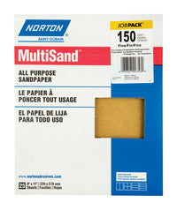 Norton MultiSand 11 in. L x 9 in. W 150 Grit Aluminum Oxide All Purpose Sandpaper 25 pk (Pack of 25)