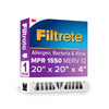 Filtrete 20 in. W X 20 in. H X 4 in. D Polyester 12 MERV Pleated Allergen Air Filter (Pack of 4) - Deal of The Week