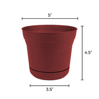 Bloem Saturn 4.5 in. H X 5 in. W Plastic Traditional Planter Burnt Red