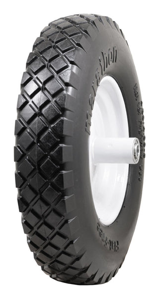 Universal Wheelbarrow Tire + Wheel Assembly, Ribbed Tread